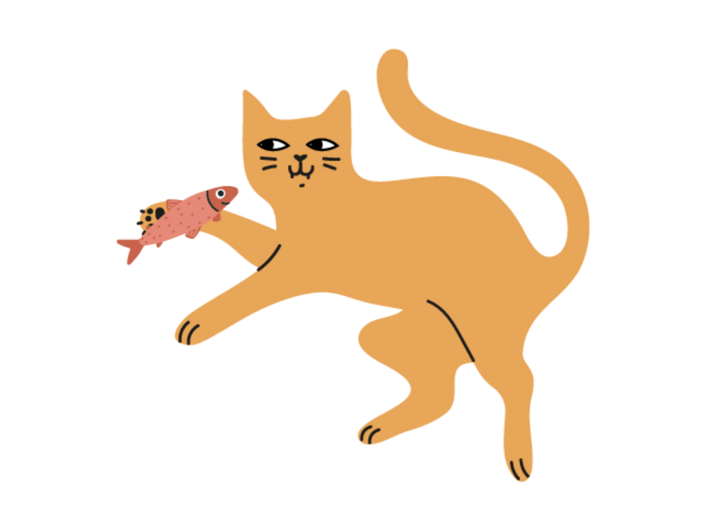 Illustration chat poisson