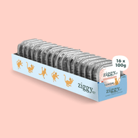 Lot de 16 pâtées pour chat en insuffisance rénale Chronique (IRC) au saumon de la marque Ziggy