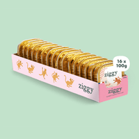 Lot de 16 pâtées de 100g Ziggy pour chat adulte non stérilisé au boeuf, saines et sans céréales