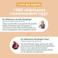 Avis vétérinaire sur les pâtées pour chat adulte stérilisé au poulet de la marque d'alimentation saine et française Ziggy