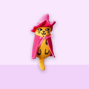 Peluche Halloween à la cataire Ziggy : mascotte en sorcière avec chapeau et cape roses