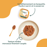 Conditionnement et texture de la pâtée pour chat adulte stérilisé au poulet, saines, à base d'ingrédients naturelles et sans amidon ou céréales