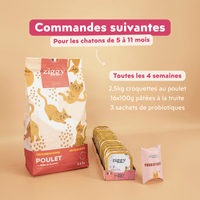 Contenu du renouvellement du kit d'essai pour les chatons de 5 à 11 mois