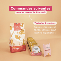 Contenu du renouvellement du kit d'essai pour les chatons de 2 à 4 mois