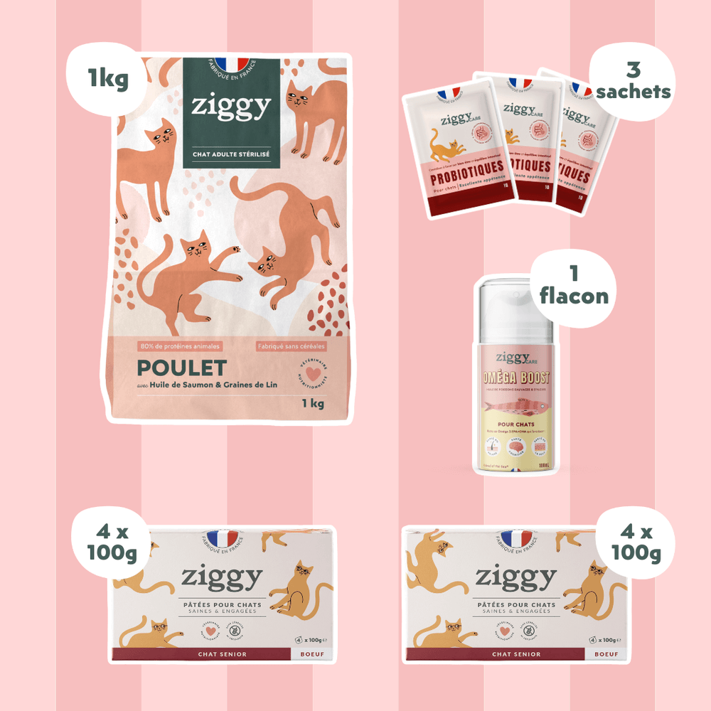 Composition du coffret chat senior