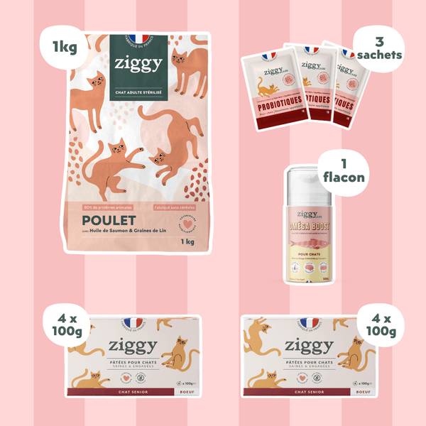 Composition du coffret chat senior