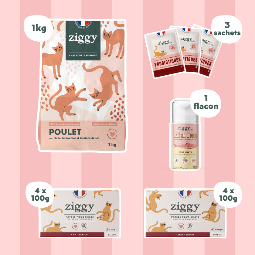 Composition du coffret chat senior