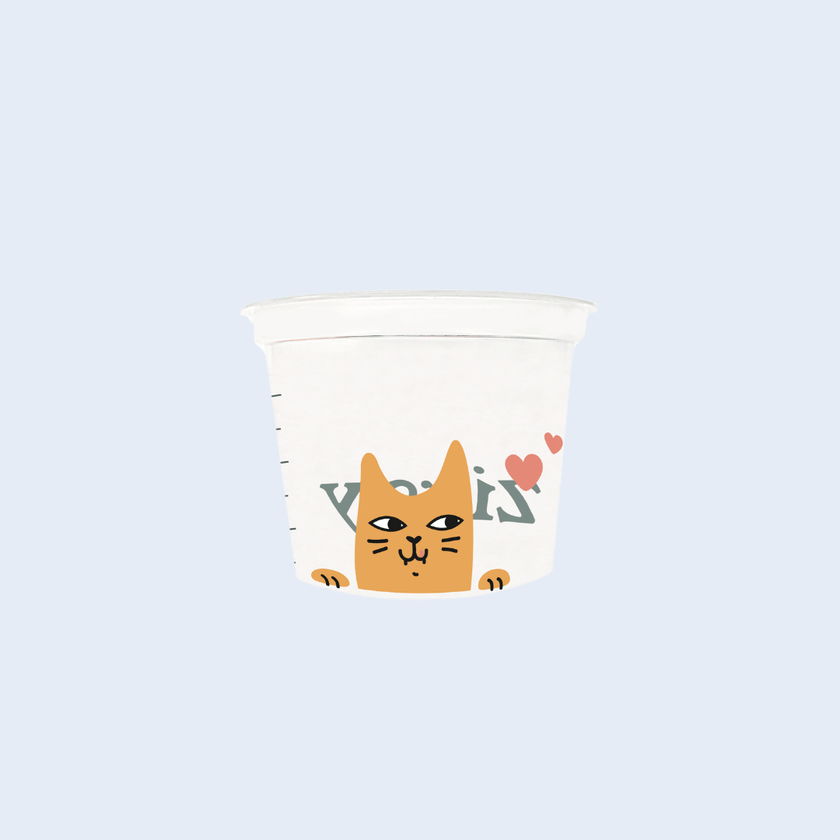 verre doseur pour servir les croquettes Ziggy pour chat sans céréales
