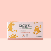 Ziggy Nieren-Nassfutter mit Lachs für Katzen, 4×100g – Verpackungsansicht