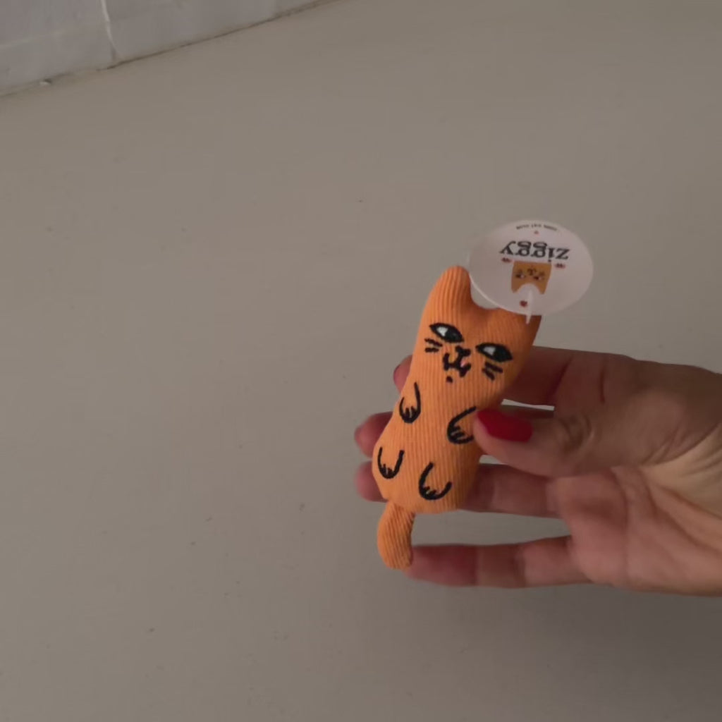 Peluche pour chat en forme de mascotte à la cataire Ziggy