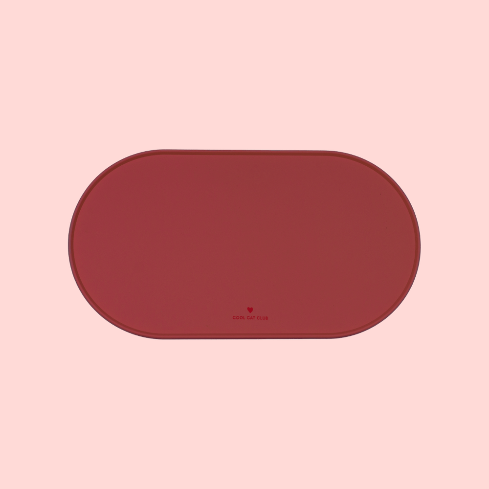 Tapis de gamelle pour chat rouge bordeaux de la marque Ziggy